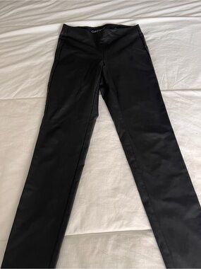 Calvin Klein Black Faux-Leather Skirt